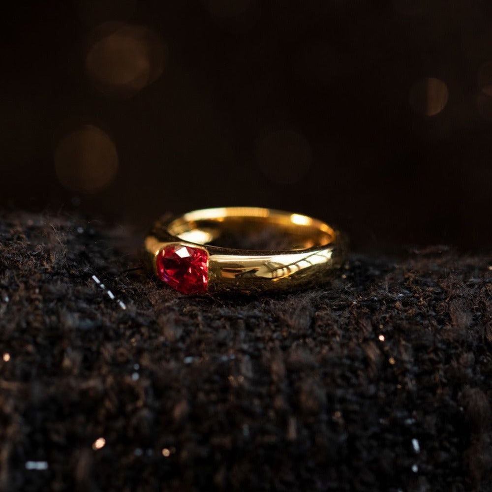 Elegant Ruby Gold Ring