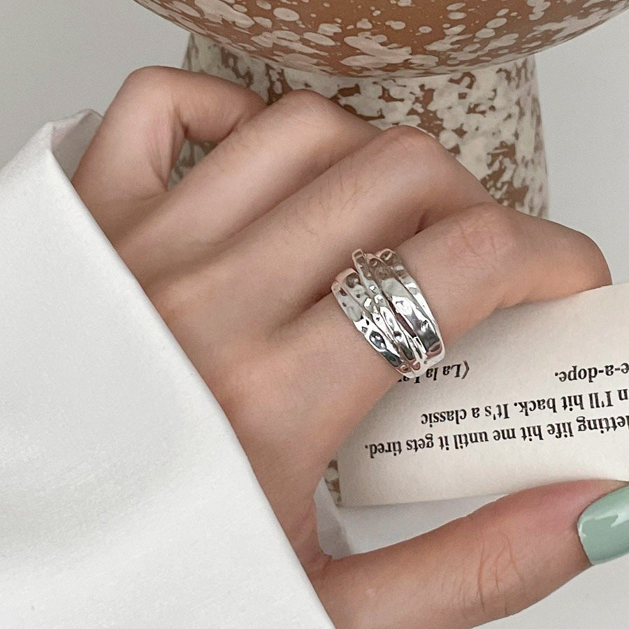 Elegant Silver Textured Ring