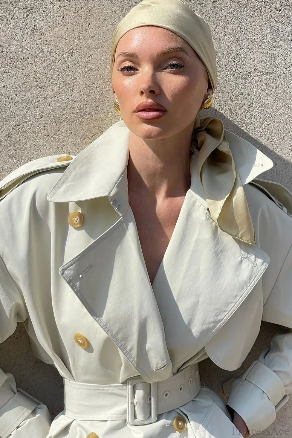 Wide Lapel Tie Waist Trench-inspired Overcoat
