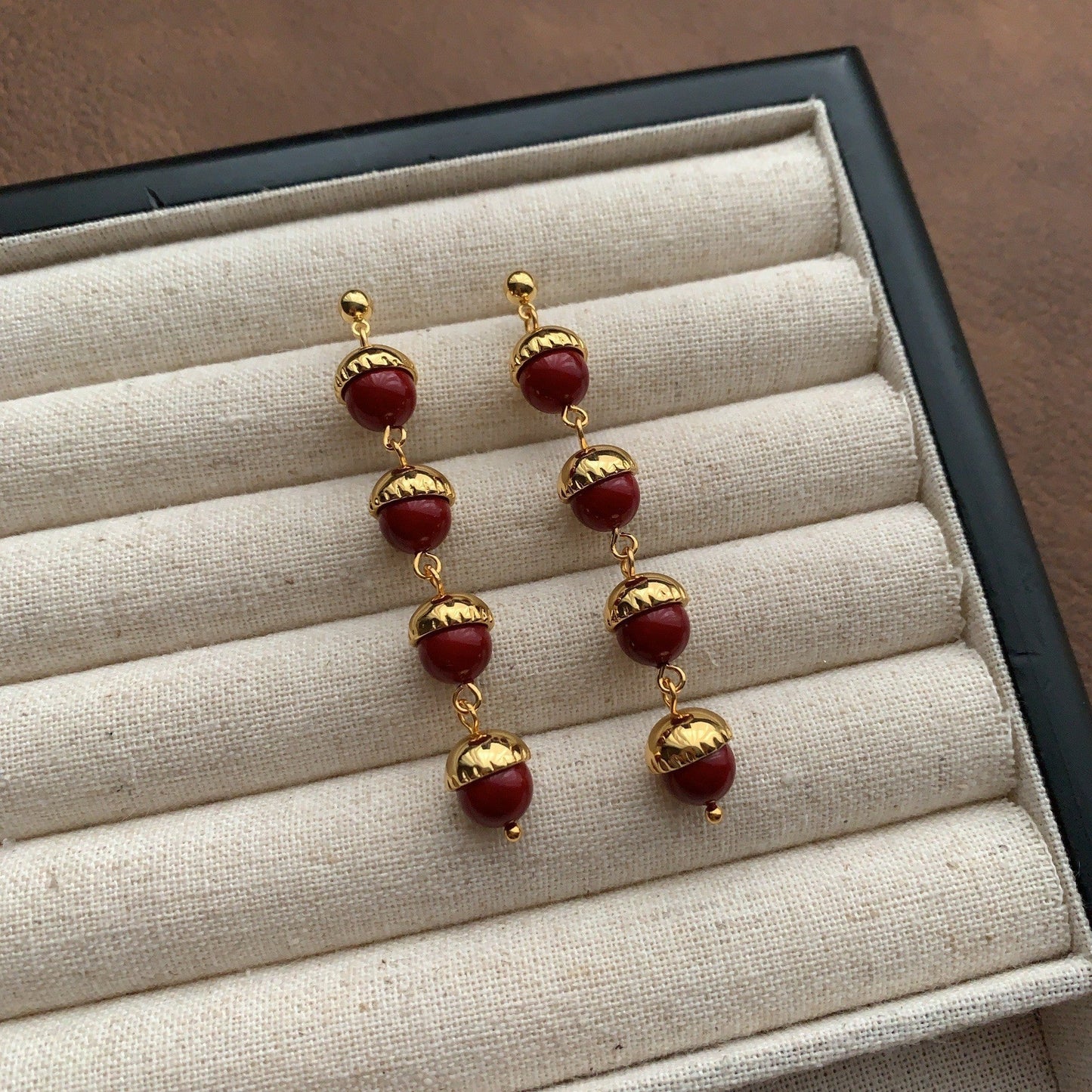 Elegant Garnet Drop Earrings