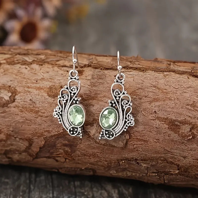 Vintage Green Amethyst Earrings