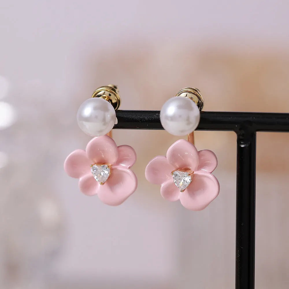 Romantic Pearl Flower Earrings