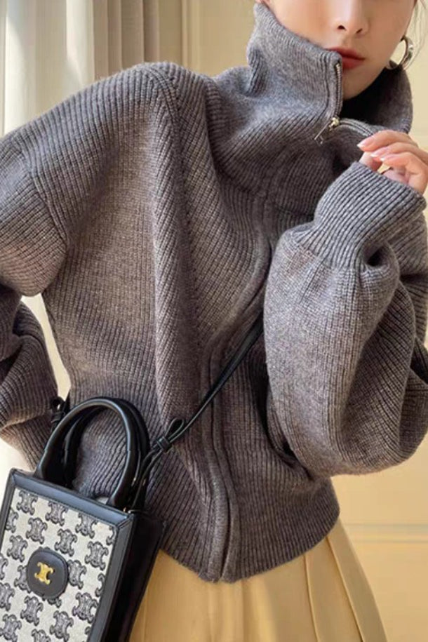 Slouchy High Neck Loose Sweater