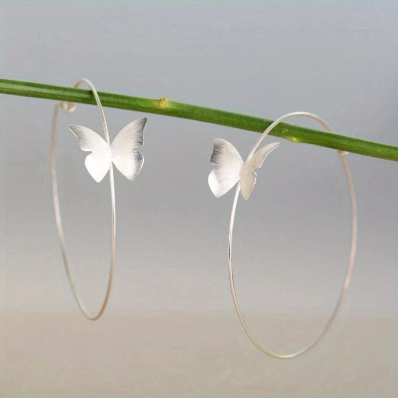 Bohemian Butterfly Hoop Earrings