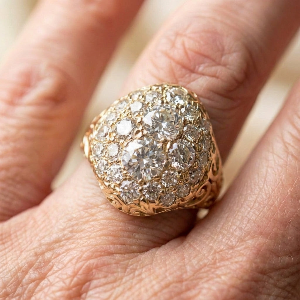 Vintage Bright Rounded Gold Ring