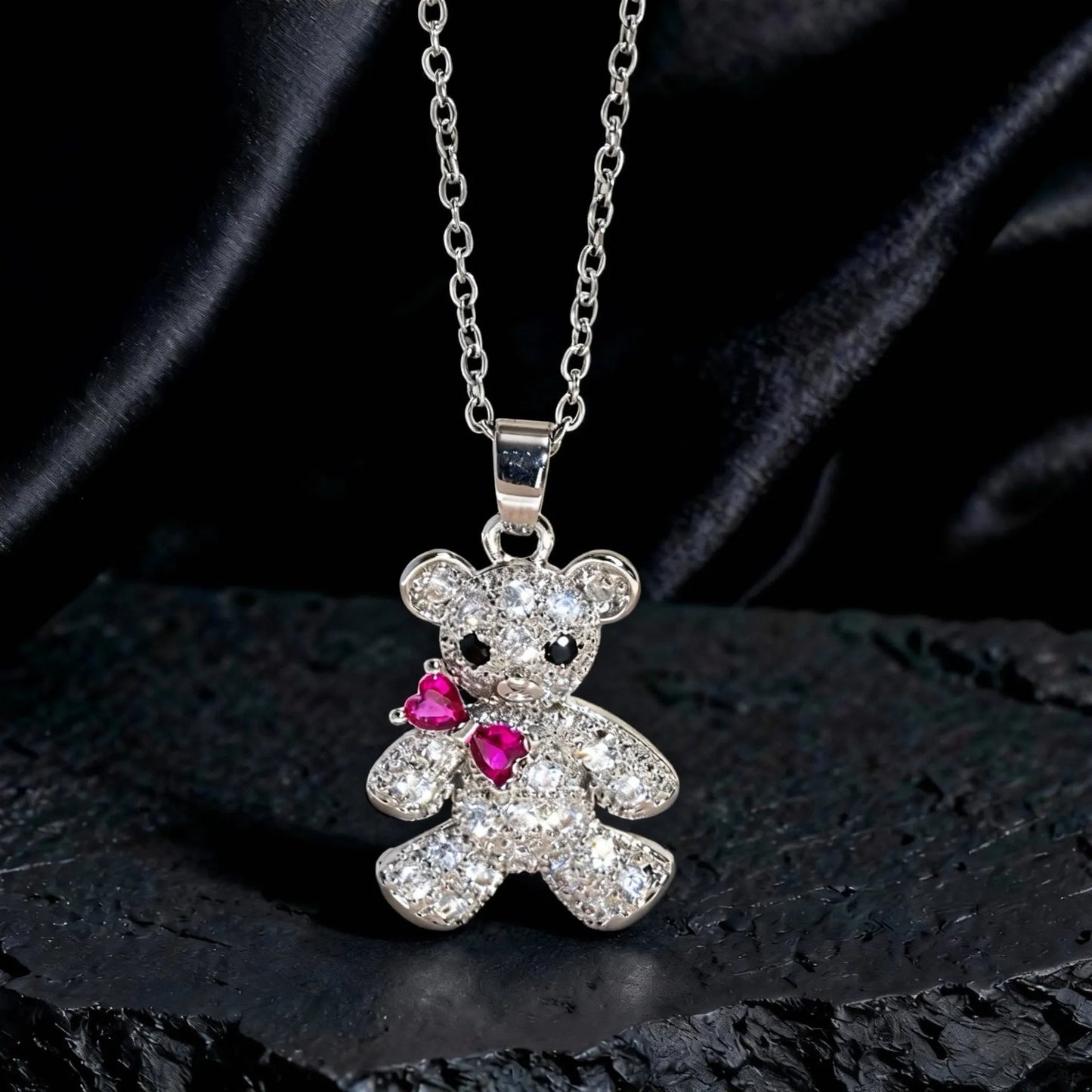 Elegant Teddy Bear Necklace