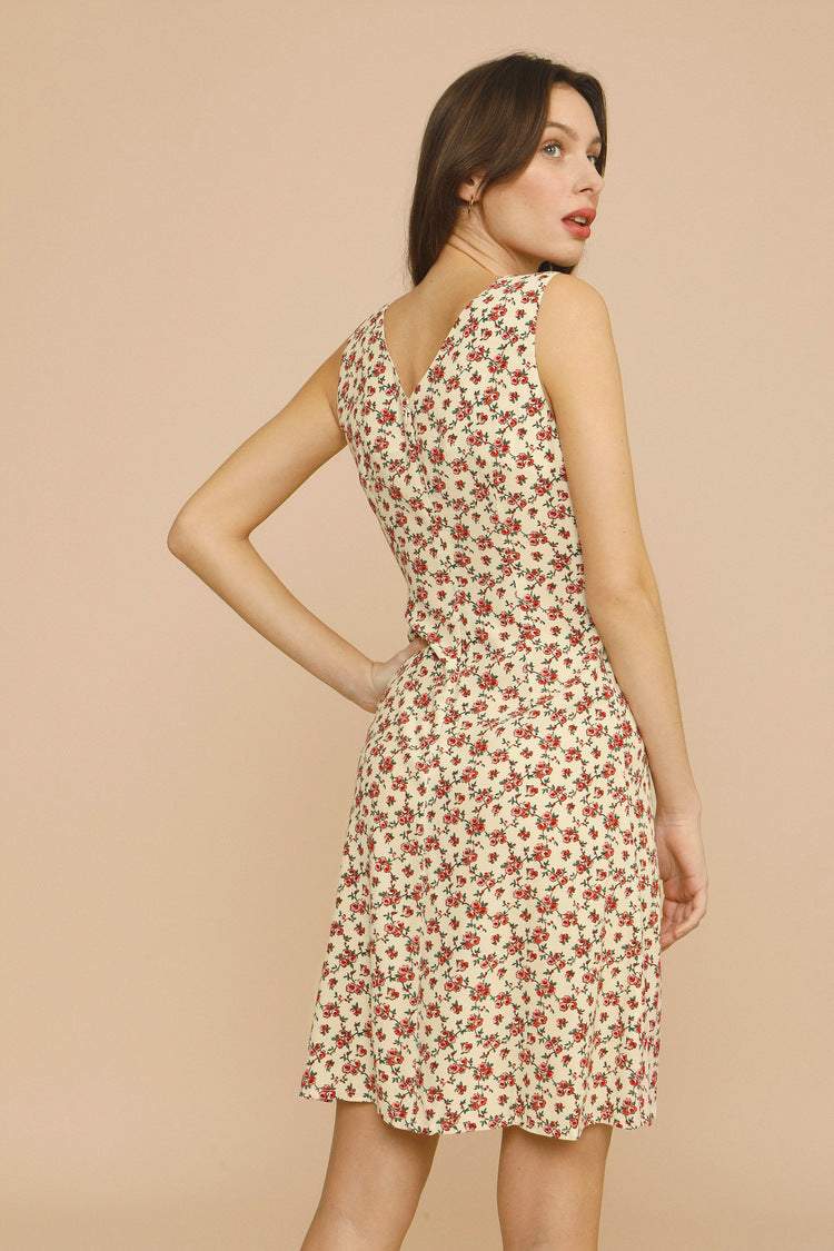 Sleeveless V-neck Midi Dress