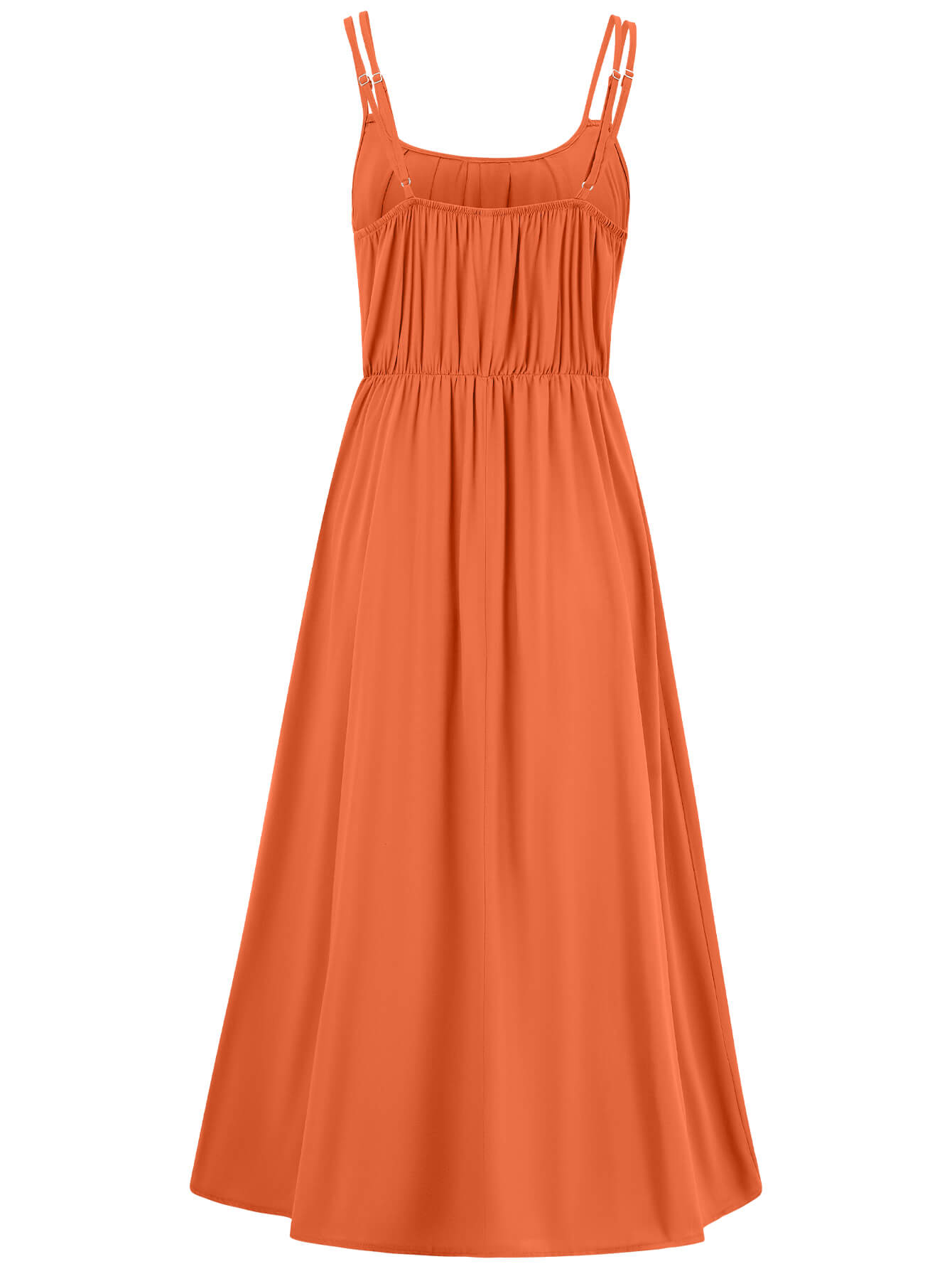 Touch of Lawn Front Tie Midi Dress - Orange
