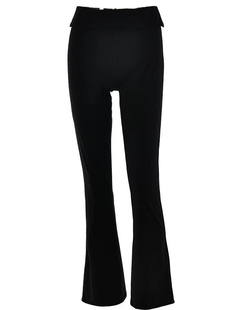 Basic Color High Waist Flare Pants
