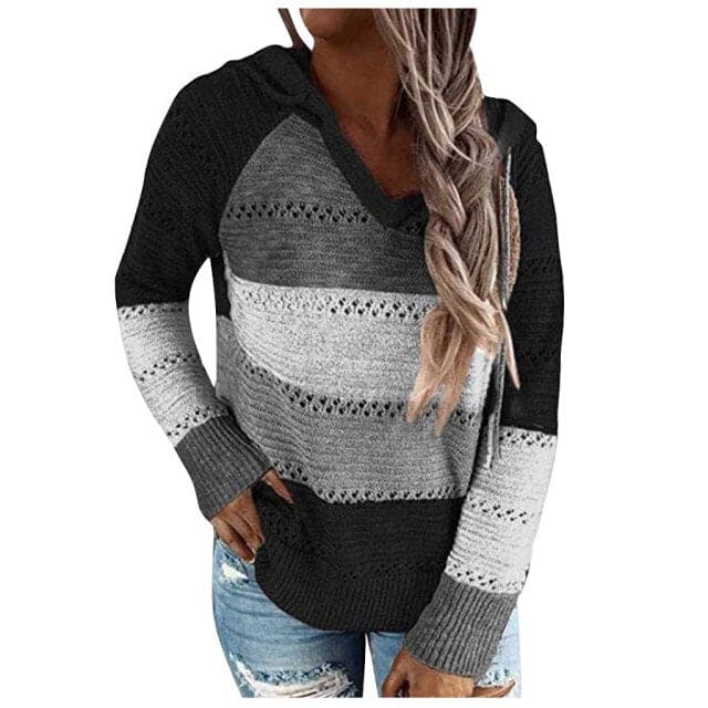 Dressbetty - Patchwork Hooded Sweater