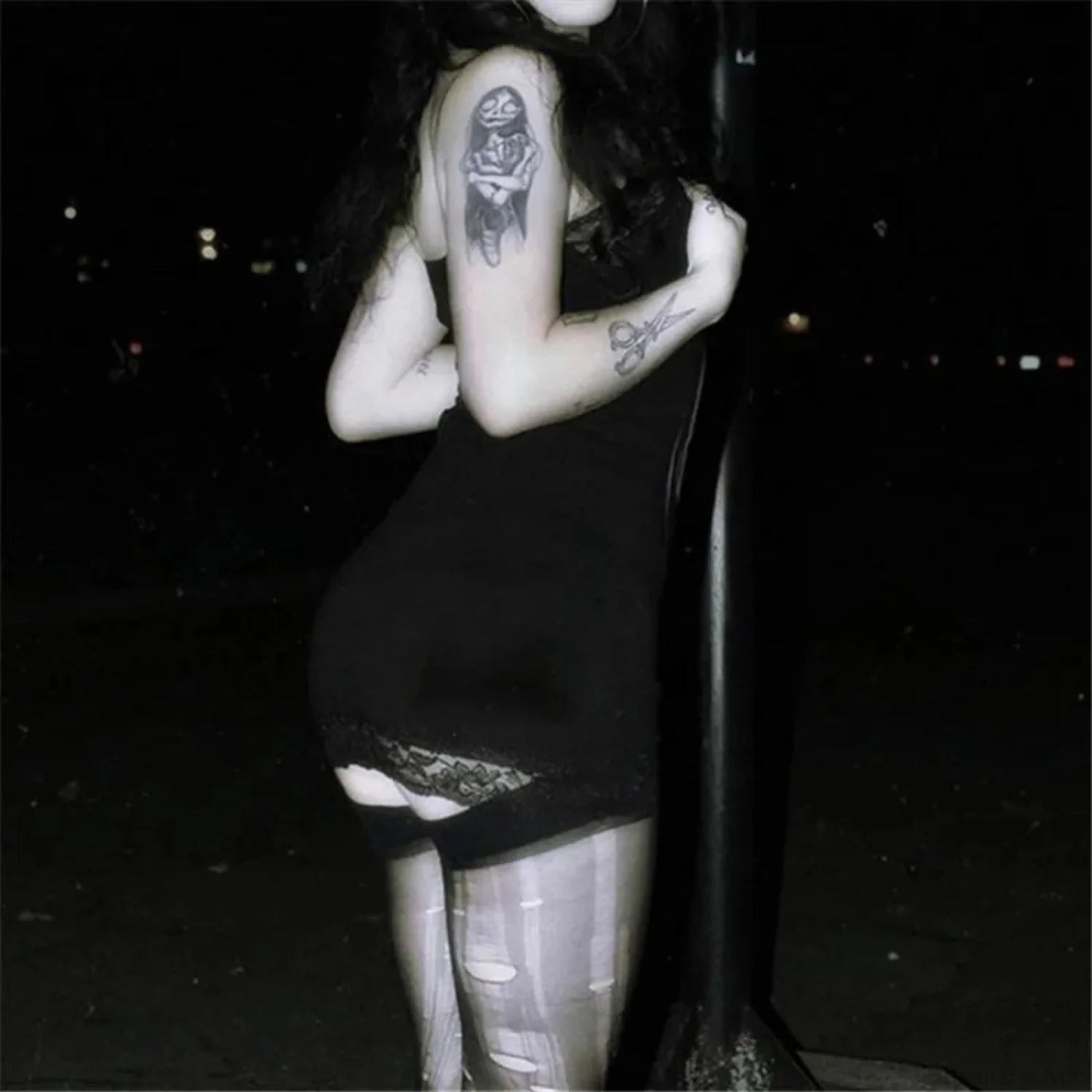Skull Print Straps Tiny Dress