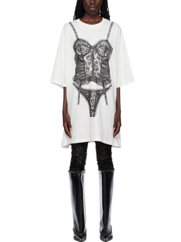 Summer Short Sleeve White Graphic T-shirt