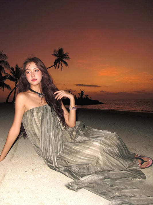 Off-shoulder Loose Maxi Dress