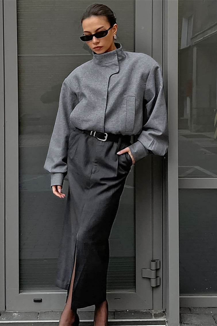 Short Wool Blend Coat