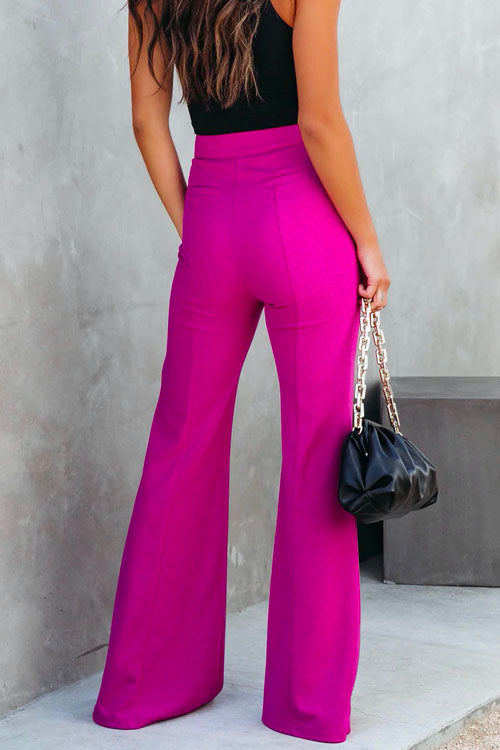Hebe Split Hem High Rise Pants