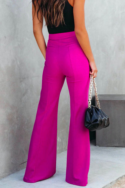 Hebe Split Hem High Rise Pants
