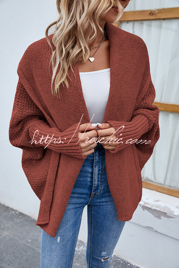 Fidovit Round Neck Dolman Sleeve Cardigan