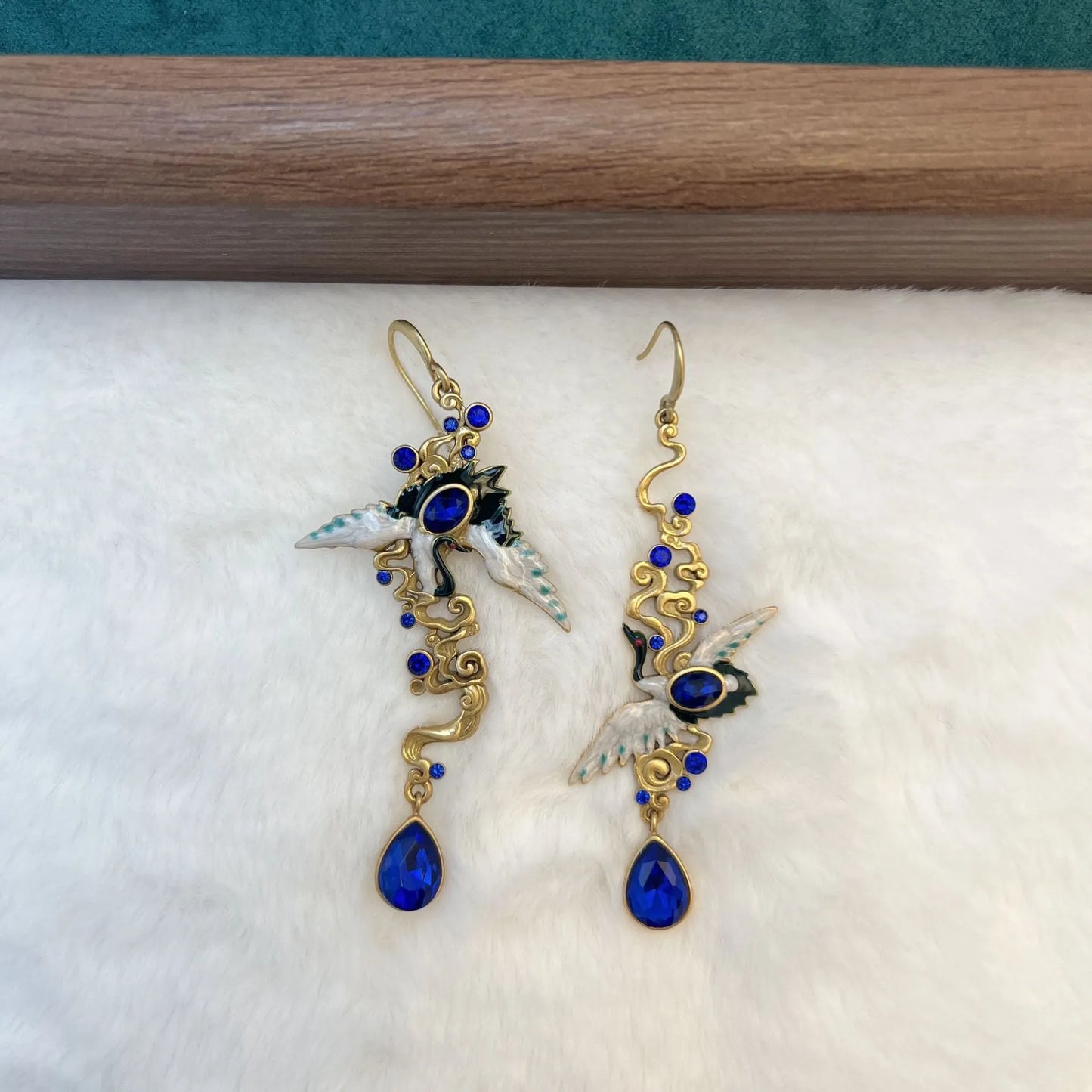 Statement Blue Sapphire Earrings