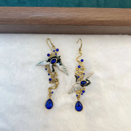 Statement Blue Sapphire Earrings