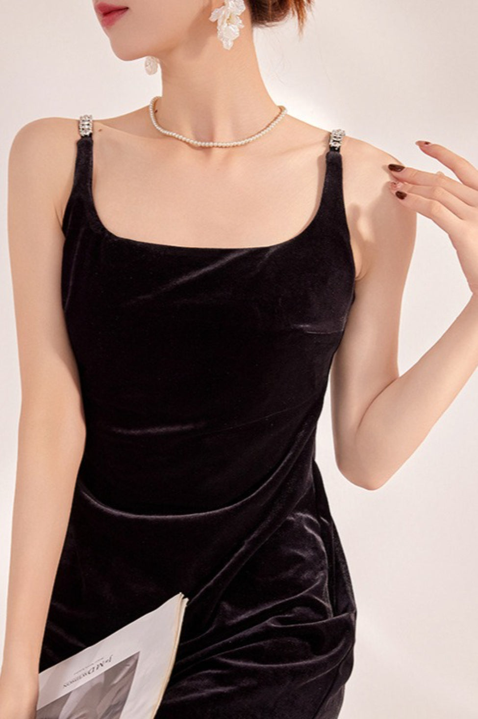 Velvet Strappy Backless Maxi Dress