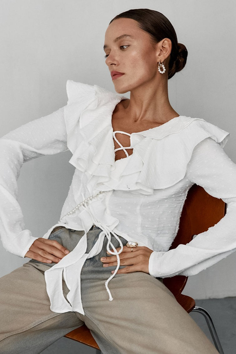 Long Sleeve Crepe Blouse