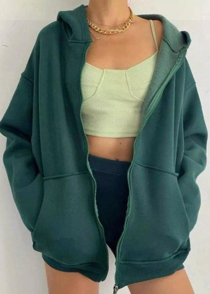 Cozy Zipper Hooded Cardigan Coat - Essential for