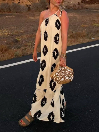 Aztec-whispers One-shoulder Maxi Dress
