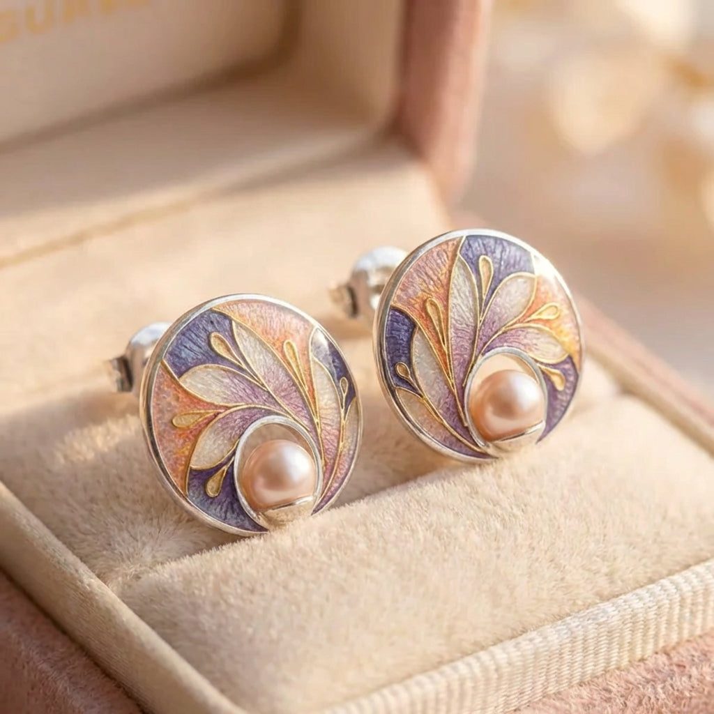 Acrylic Earrings With Pearls