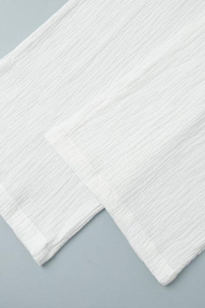 Cotton Wrinkled Shirt Pants Two Piece Set