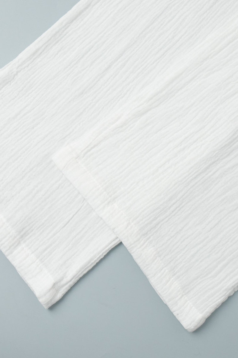 Cotton Wrinkled Shirt Pants Two Piece Set