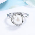 Elegant Swirl Pearl Ring