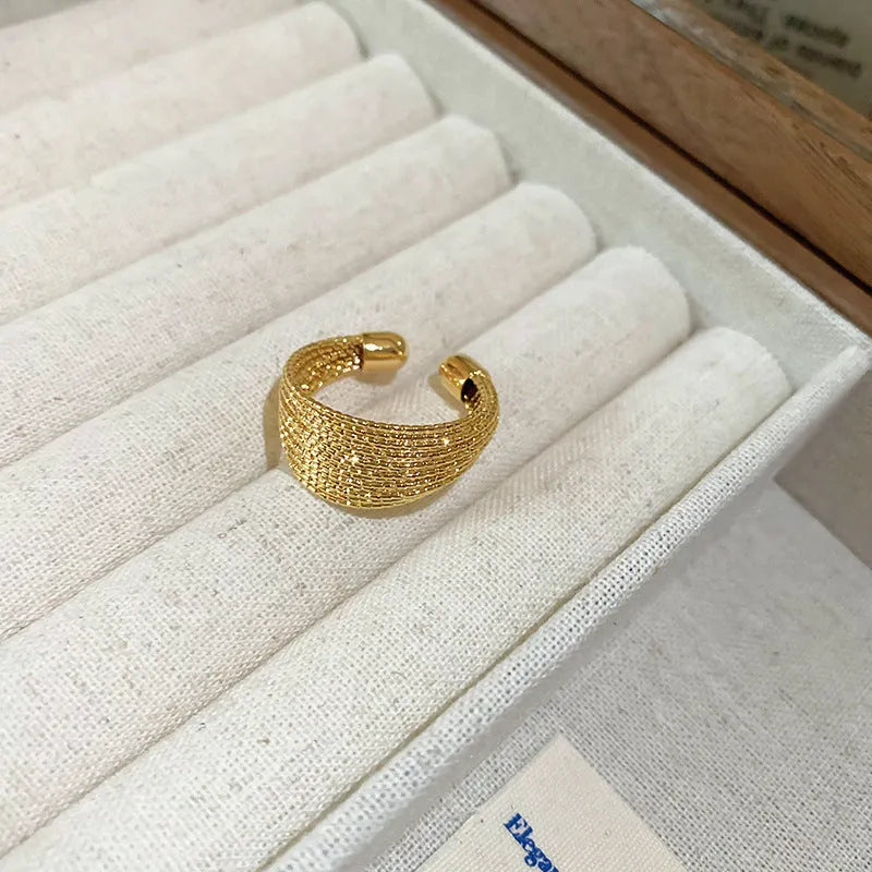 Textured Gold Cuff Ring