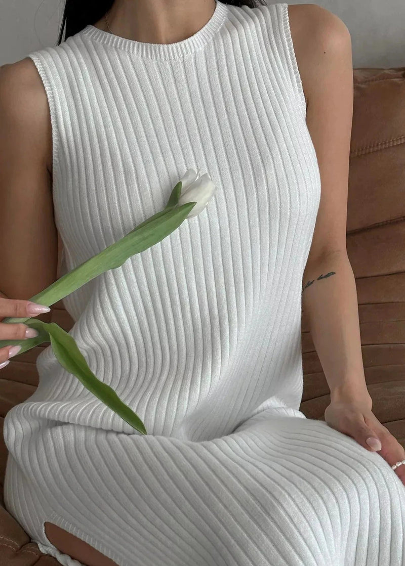 Sleeveless Ribbed Maxi Dress