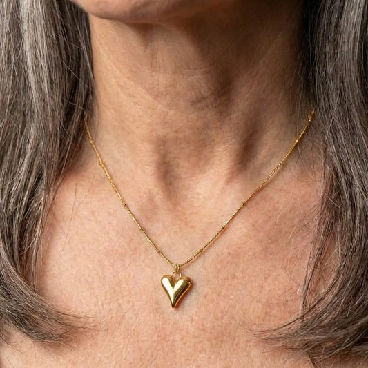 Minimalist Heart Pendant Gold Necklace