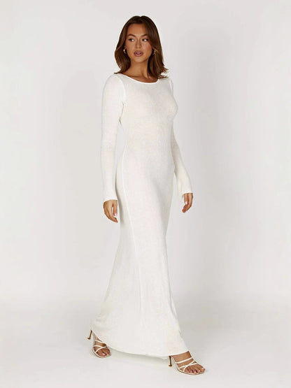 Evelyn - Open-back Knit Maxi Dress