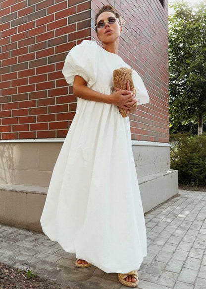 Puff-sleeve Maxi Dress – Effortless Volume