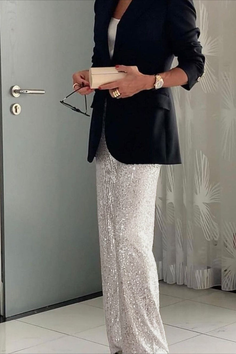 Sequin Straight Leg Pants