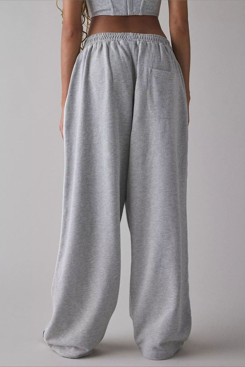 Long Embroidered Relaxed Knit Pants