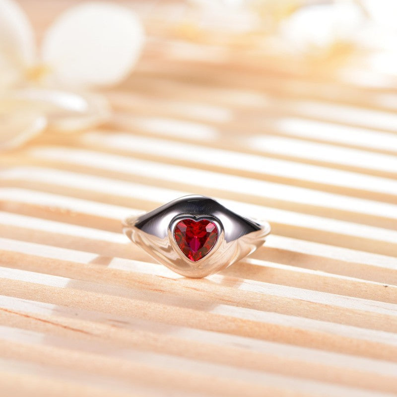 Romantic Red Heart Ring