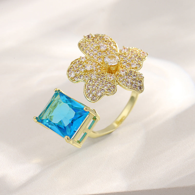 Statement Topaz Flower Ring