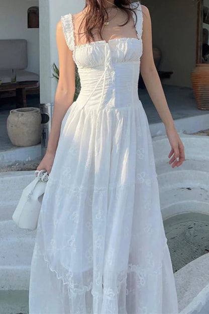 Square Neck Slim Fit Maxi Dress