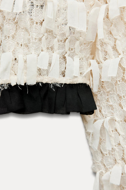 Tie Front Fringed Cardigan
