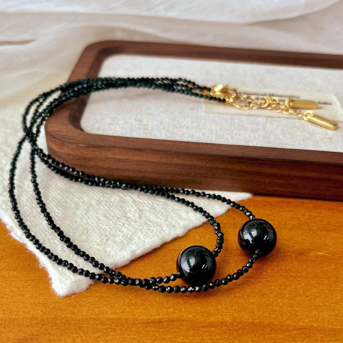 Beaded Black Onyx Necklace
