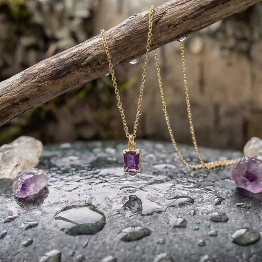 Violetta Amethyst Baguette Necklace