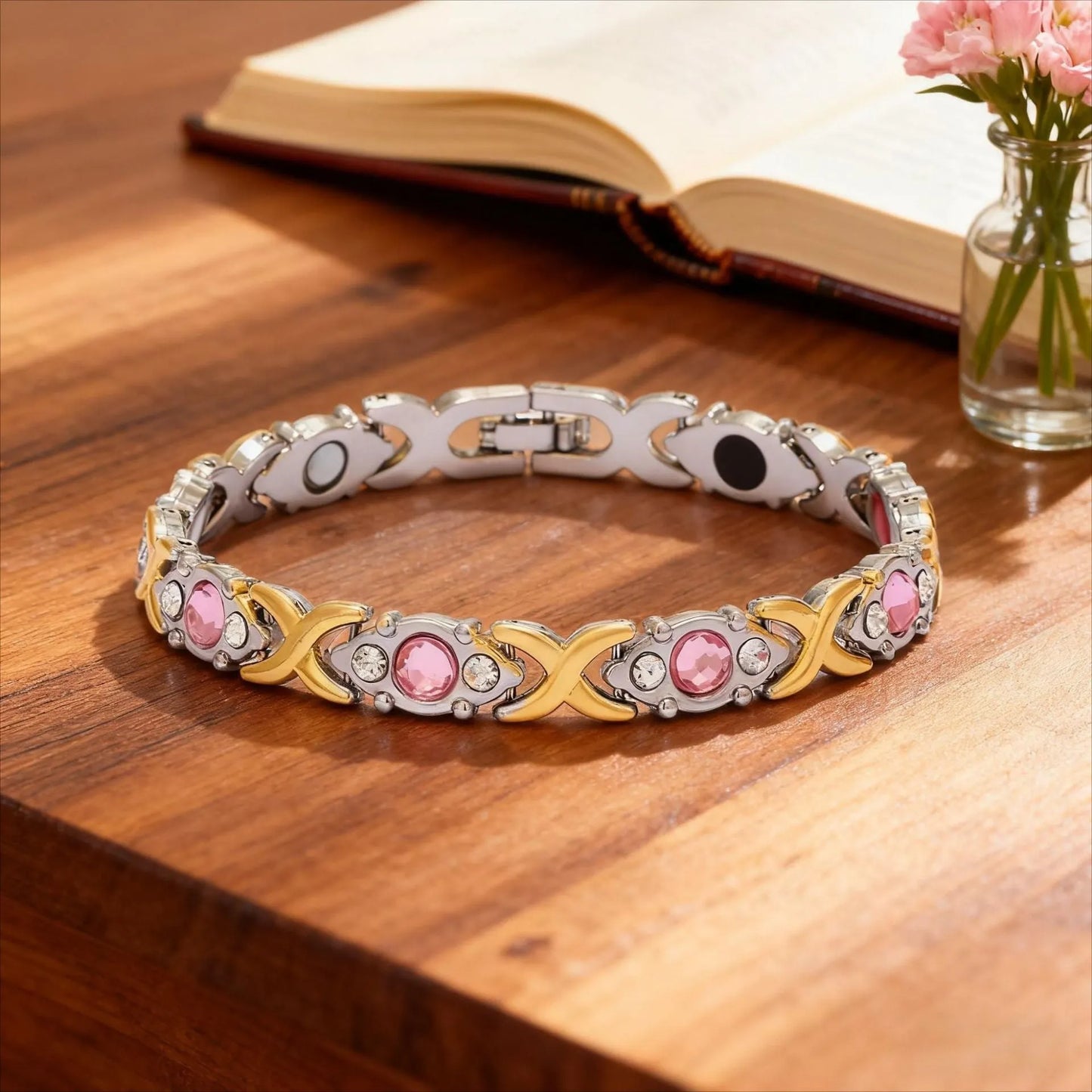 Elegant Pink Crystal Bracelet