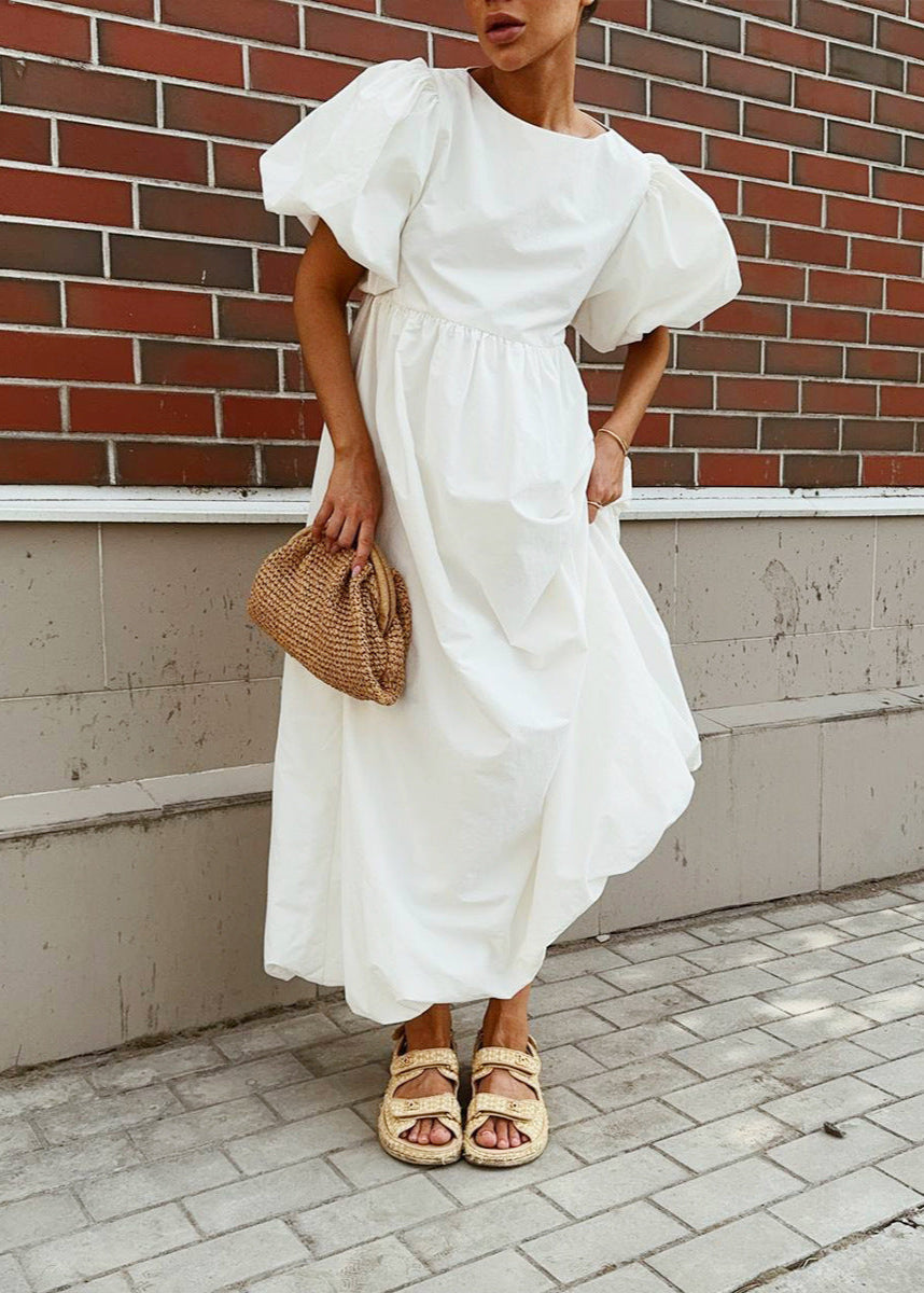 Puff-sleeve Maxi Dress – Effortless Volume