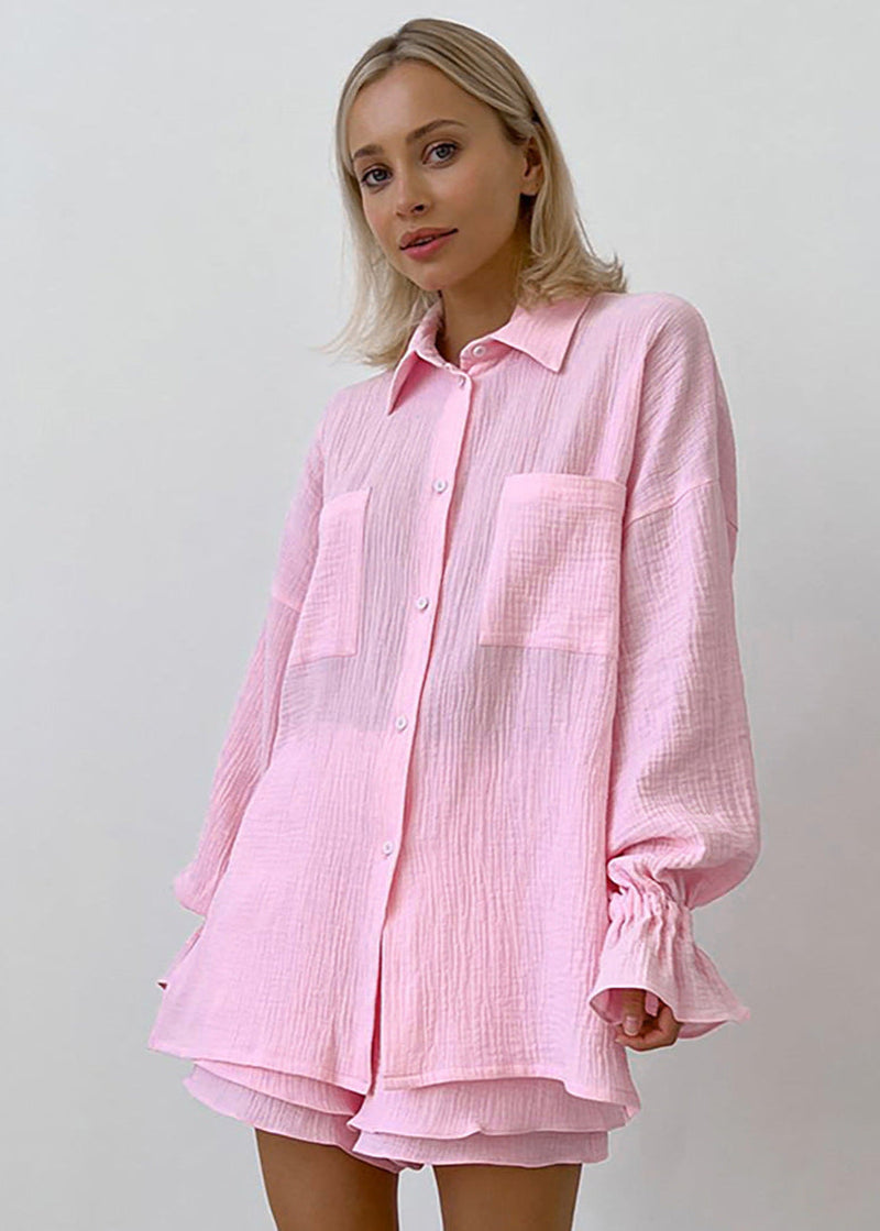 Breeze Cotton - Relaxed Two-piece Shirt & Shorts Set