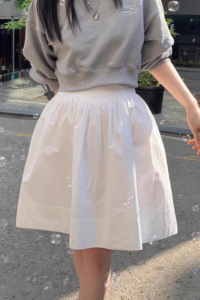High Waist Pleated Waistband Tulip Youthful Mini Skirt