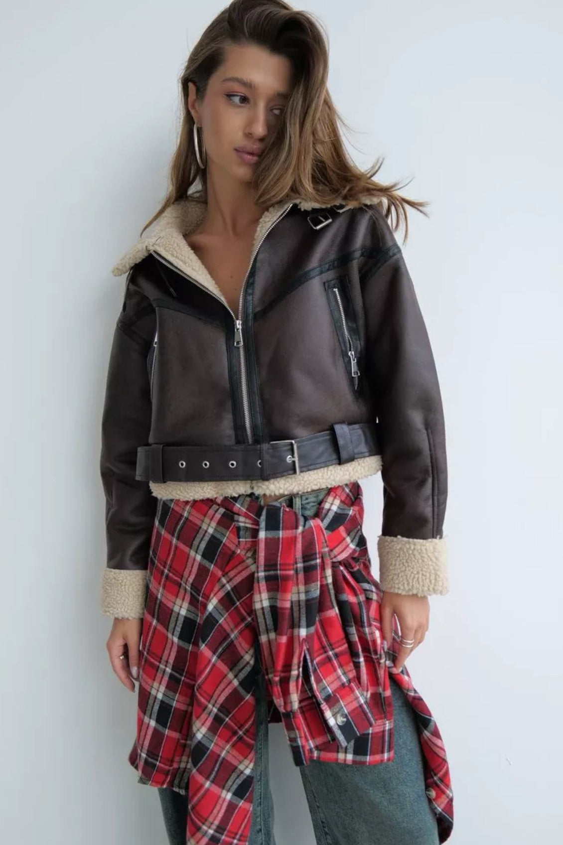Sherpa Lapel Short Coat