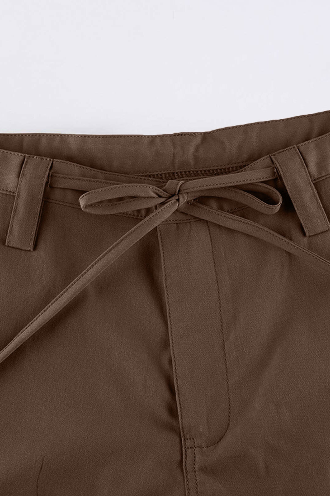 High-waisted Drawstring Cargo Pant